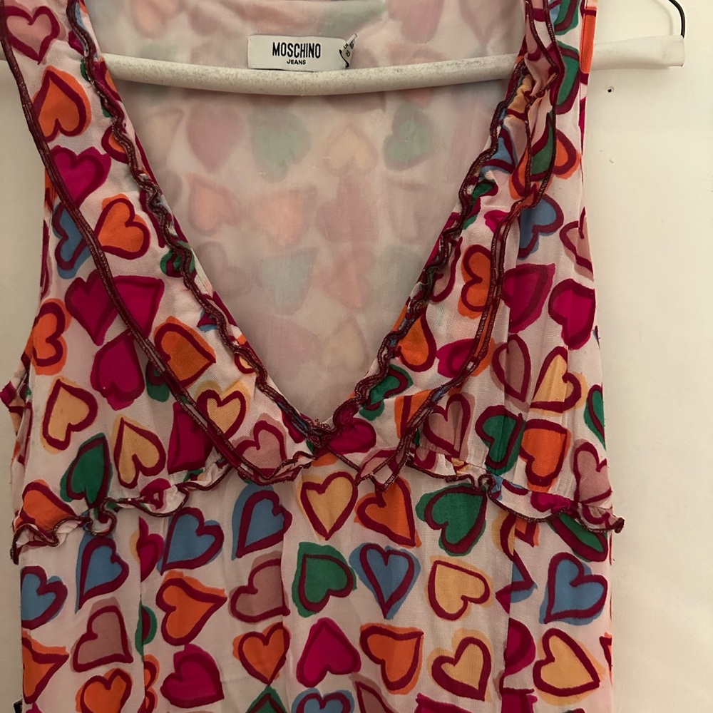 Moschino Multicolor Heart Mini Dress